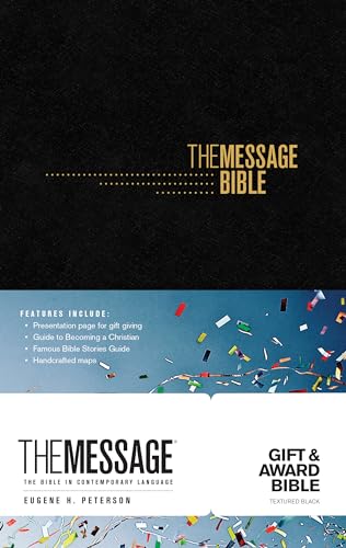 The Message Gift and Award Bible: The Bible in Contemporary Language, Gift & Award Bible, Black Imitation Leather von NavPress Publishing Group