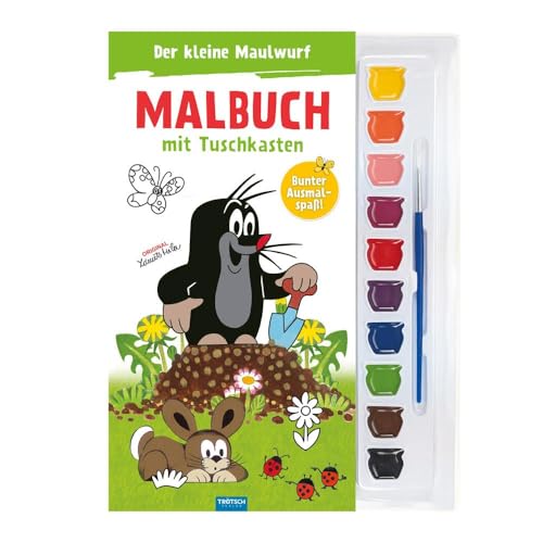 Trötsch Der kleine Maulwurf Malbuch mit Tuschkasten: Beschäftgungsbuch Ausmalbuch von Trötsch Verlag GmbH