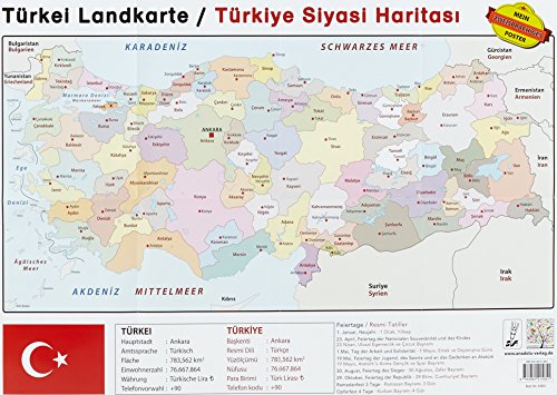 Türkei Landkarte / Türkiye Siyasi Haritasi, Poster von Schulbuchverlag Anadolu