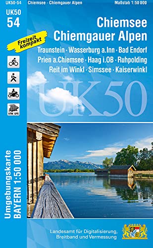 UK50-54 Chiemsee, Chiemgauer Alpen: Traunstein, Wasserburg a.Inn, Bad Endorf, Prien a.Chiemsee, Haag i.OB, Ruhpolding, Reit im Winkl, Simssee, ... Karte Freizeitkarte Wanderkarte)