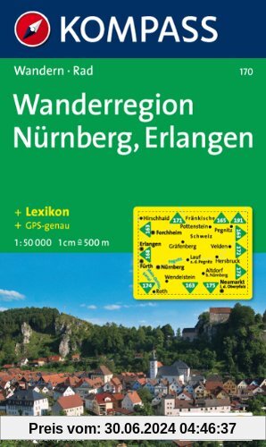 Wanderregion Nürnberg, Erlangen: Wander- und Radkarte. GPS-genau. 1:50.000