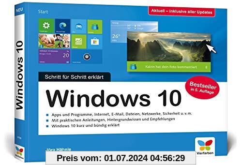 Windows 10: Schritt für Schritt erklärt. Das Handbuch im praktischen Querformat. Komplett in Farbe. Aktuell inkl. Frühjahrs-Update 2020.